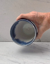 Load image into Gallery viewer, The outside of the tumbler has a royal blue glaze with a white glazed inside.
