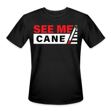 Load image into Gallery viewer, See Me Cane Men’s Moisture Wicking T-Shirt - black
