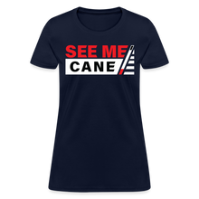 Load image into Gallery viewer, See Me Cane Women&#39;s T-Shirt - navy
