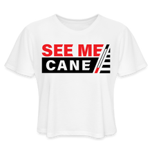 Load image into Gallery viewer, See Me Cane Women&#39;s Cropped T-Shirt - white
