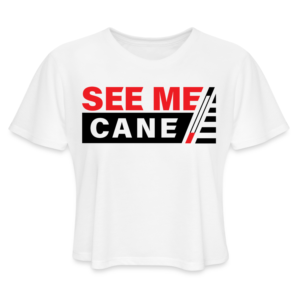 See Me Cane Women's Cropped T-Shirt - white