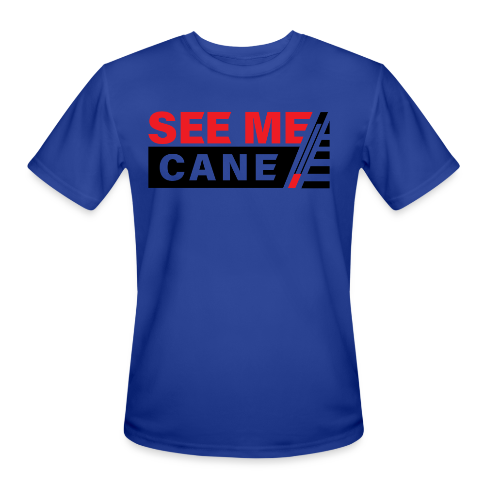 See Me Cane Men’s Moisture Wicking T-Shirt - royal blue