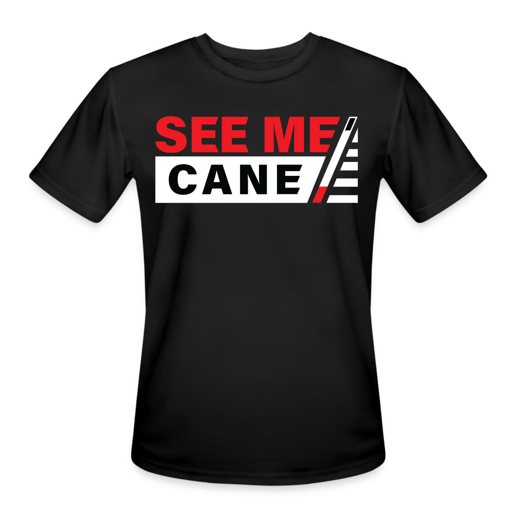 See Me Cane Men’s Moisture Wicking T-Shirt - black