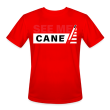 Load image into Gallery viewer, See Me Cane Men’s Moisture Wicking T-Shirt - red
