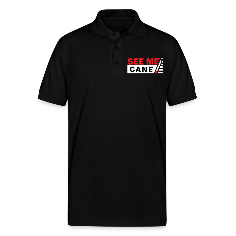 See Me Cane Men's Jersey Polo - black