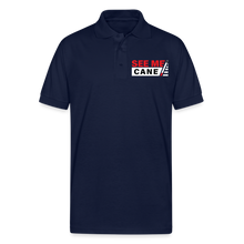 Load image into Gallery viewer, See Me Cane Men&#39;s Jersey Polo - navy
