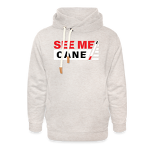 Load image into Gallery viewer, See Me Cane Unisex Shawl Collar Hoodie - heather oatmeal
