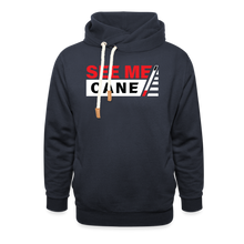 Load image into Gallery viewer, See Me Cane Unisex Shawl Collar Hoodie - navy
