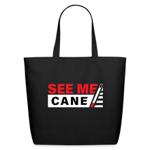 Load image into Gallery viewer, See Me Cane Eco-Friendly Cotton Tote - black

