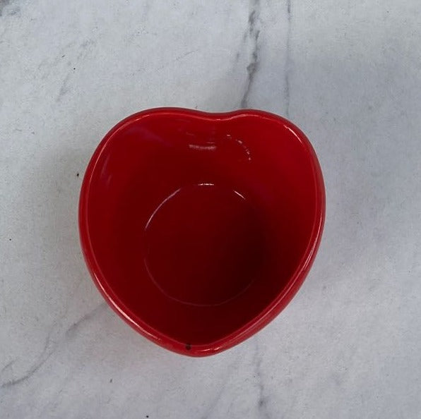 Red heart shaped bowl