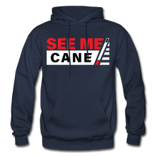 Load image into Gallery viewer, See Me Cane Adult Hoodie - navy
